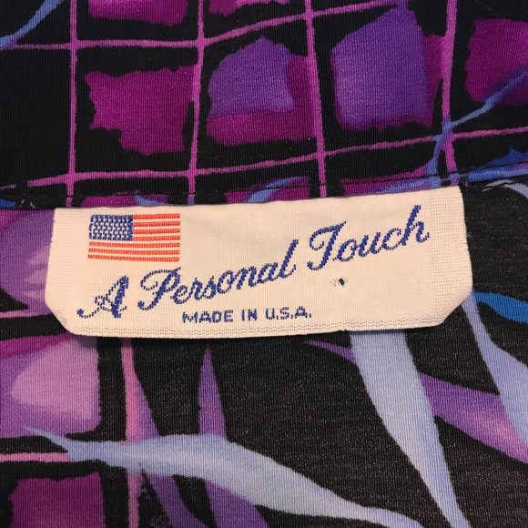 A Personal Touch 3X Plus Polyester Short Sleeve Button Front Shirt PInk Purple - Picture 3 of 3